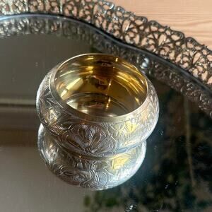 Vintage Brass Floral Engraved Bangle